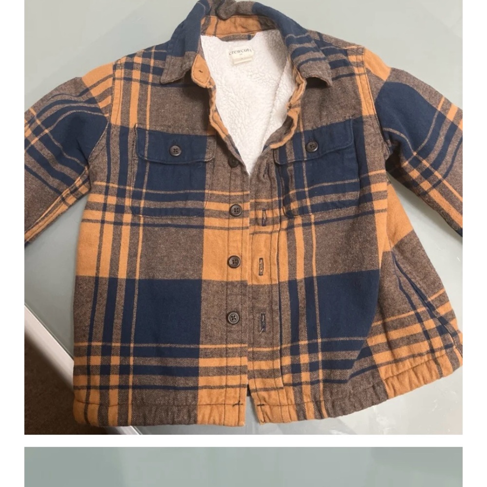 Crewcuts Blue and Orange Plaid Kids Jacket